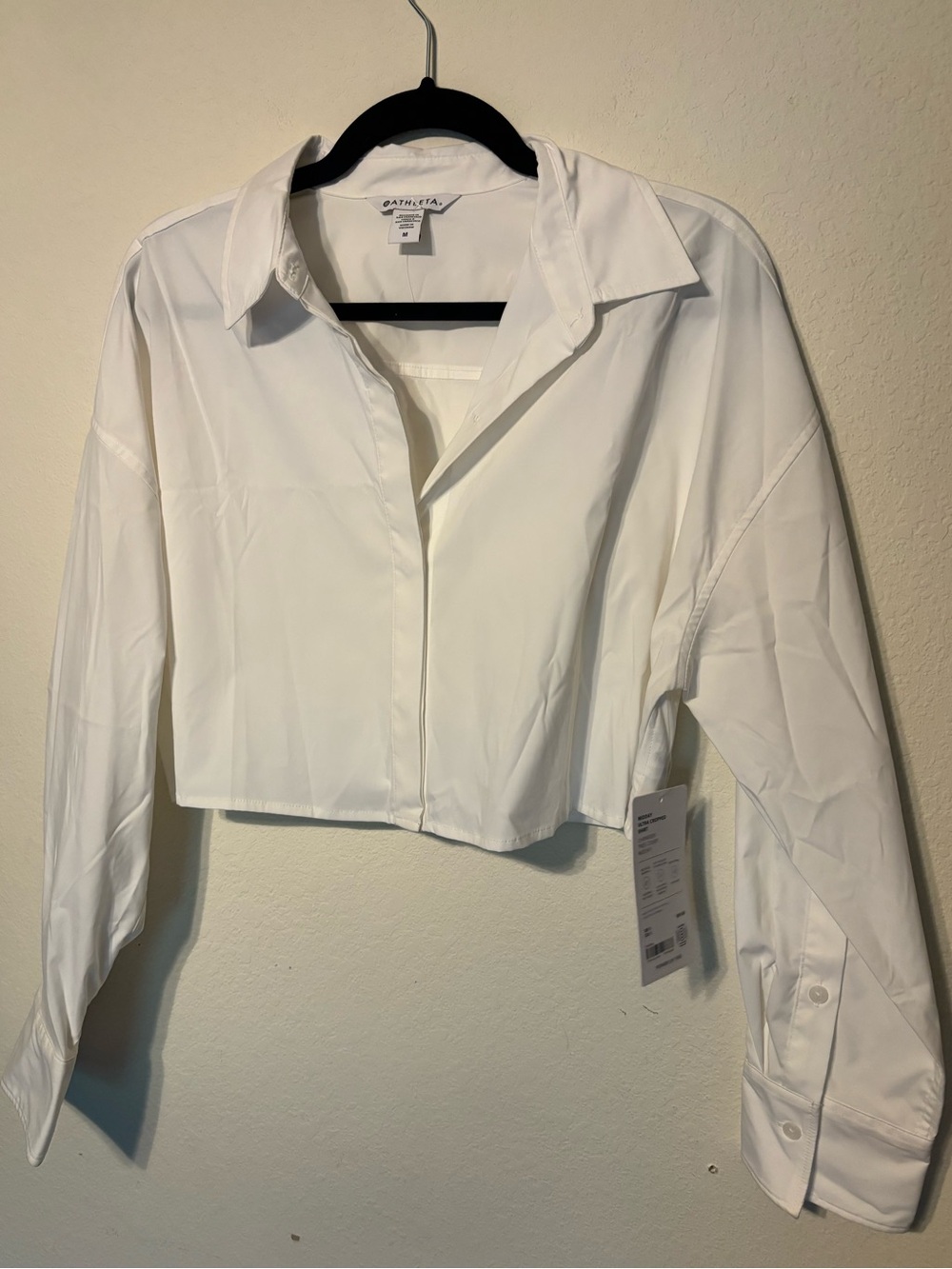 NWT Athleta Midday Ultra Cropped Shirt White Size M — $89 Retail
